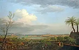 Vue générale de la rade d’Antibes en 1756.