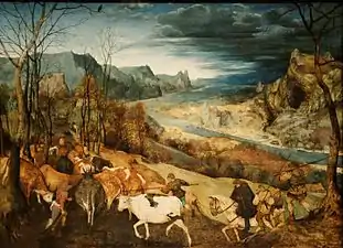 Pieter Brueghel l'Ancien (1525-1569), Le Cycle des mois : octobre ou novembre, 1565.