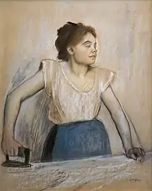 Degas La Repasseuse au Musée d'Orsay. Pastel, fusain et craie blanche sur papier. Donation Antonin Personnaz.