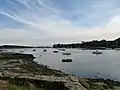 La Rivière d'Auray à marée haute vue depuis le Berly en direction du Sud.