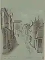 La rue de Savies, vue depuis la rue de la Mare, en 1896.