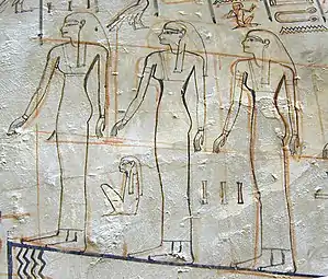 Tombe d'Horemheb, fin XVIIIe dynastie. De l'esquisse au dessin abouti. KV 57 Vallée des Rois