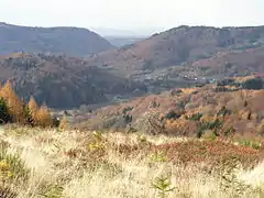 La vallée de Fresse à l'automne 2003, vue depuis les hauteurs du Pré Février.