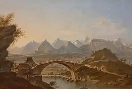 La vallée du Grésivaudan vue du Pont de Claix, tableau de Jules Guédy, 1874,  Musée de l'Ancien Évêché