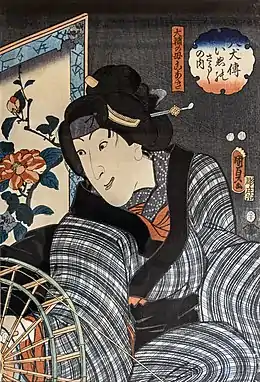 Estampe de 1857 : Iwai Hanshirô dans le rôle de Koaki par Utagawa Kunisada II