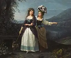 Aleksandra et Izabela Potocki au lac d'Albano.