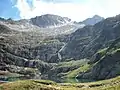 Lac Bleu alimenté par des cascades