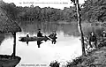 Le lac des Mottes au début du XXe siècle (carte postale).