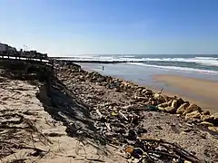 Plage Lacanau-Océan après la tempête de mars 2014.