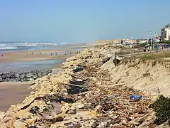 Plage Lacanau-Océan après la tempête de mars 2014.