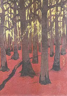 La forêt au sol rouge (1891), musée des Beaux-Arts de Quimper.