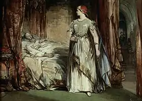 Lady Macbeth au chevet du roi Duncan  (Lady Macbeth par George Cattermole, 1850)