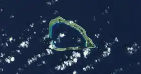 Image satellite de l'atoll de Lae.