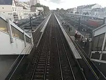 Vue d'ensemble des voies et de la gare.