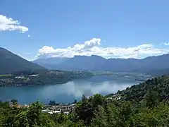 Le lac de Caldonazzo vu de Masi di Pergine.