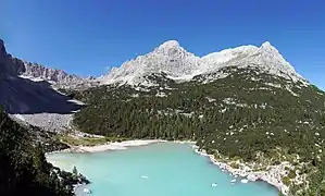 Vue du lac Sorapiss.