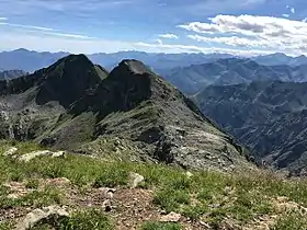 Vue de la cima Lago (au centre) et de la cima Altemberg (à gauche), depuis le mont Capezzone.