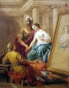 Apelle tombant amoureux de Campaspe, Louis Jean François Lagrenée (1772).