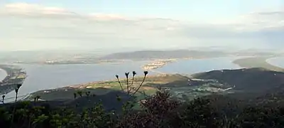 Double tombolo de Monte Argentario,Toscane, Italie