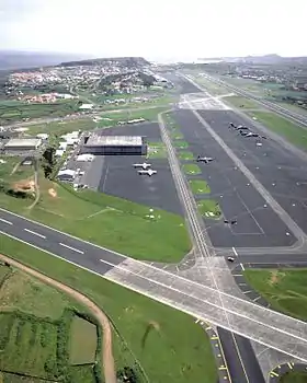 L'aéroport de Lajes en 1989.