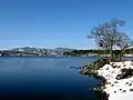 Le lac Hibara en hiver.