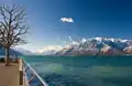 Vue du lac Léman et du Chablais depuis les quais de Vevey.