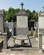 La tombe de Joseph Morel dans le cimetière de Lallaing.