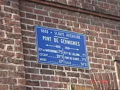 Plaque Pont de Germignies.