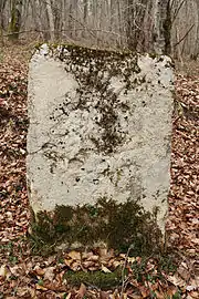 Borne armoriée de la Brosse-Guillot face Saint-Seine (très usée)