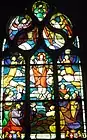 Chapelle Notre-Dame de Lambader : vitrail, les mystères du Rosaire, le 2e mystère glorieux (l'Ascension).