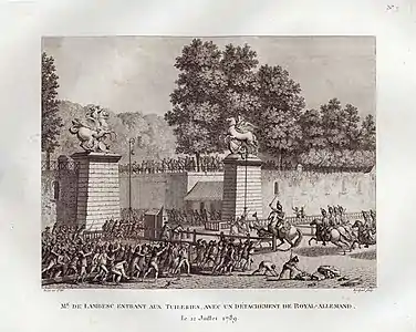 Charge du Royal-Allemand lors des échauffourées des Tuileries.