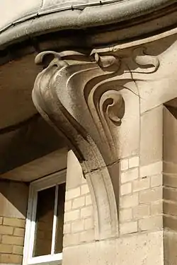 Console Art nouveau à Bruxelles(architecte : Émile Lambot, boulevard du Jubilé).