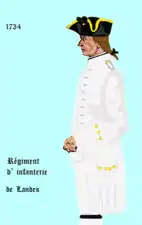 régiment des Landes de 1734 à 1749