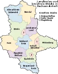 Arrondissements en Saxe-Anhalt