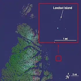 Image Landsat 7 de la région de Landsat Island (NASA).