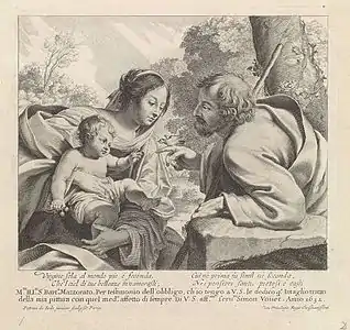 Paysage avec la Sainte Famille, d'après Simon Vouet