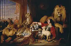 Le dompteur américain Isaac Van Amburgh et ses animaux.