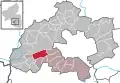 Localisation de Landstuhl dans la Verbandsgemeide et dans l'arrondissement