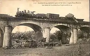 Accident du 24 septembre 1905 sur le viaduc entre St Macaire et Langon.