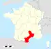 Carte situant le Languedoc-Roussillon en France