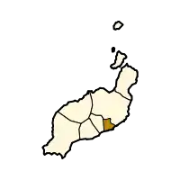 Localisation d'Arrecifedans l'île de Lanzarote.