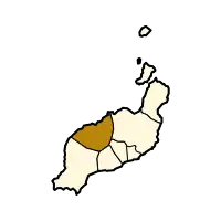 Localisation de Tinajodans l'île de Lanzarote.