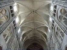 Voûte sexpartite, cathédrale Notre-Dame de Laon.
