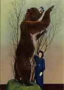 Le plus grand spécimen capturé connu (ensuite empaillé et ici sur une photographie de carte postale de 1942)