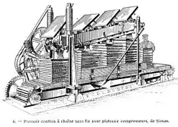 Presse continue (système Simon), illustration de 1922.