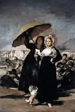 peinture : Goya, jeune femme avec son ombrelle.