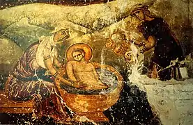 Fresque du bain de Salomé.