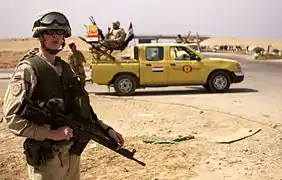 Soldat letton de à Diwaniyah en 2006.