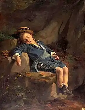 Enfant qui dort (1876), huile sur toile, Auxerre, musée Saint-Germain.