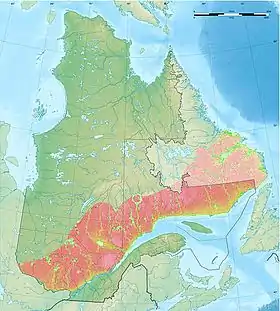 Localisation des Laurentides au Québec et au Labrador.